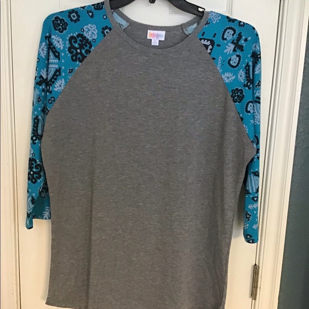 Women’s LuLaRoe Randy Shirt Blue and Gray XL